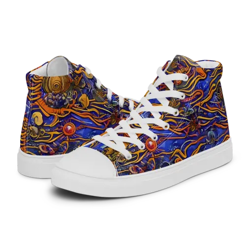 Mantegna Swirl on a Men's High Top Canvas Shoes