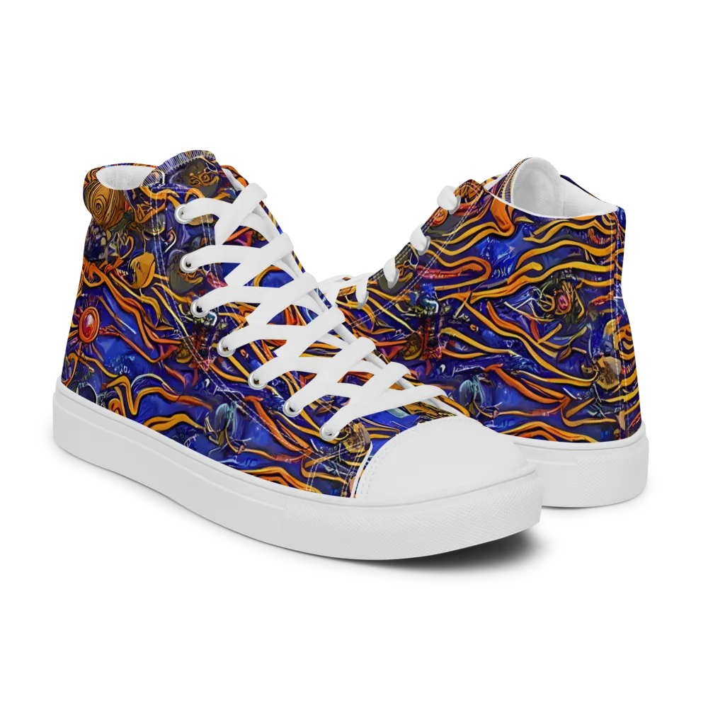 Mantegna Swirl on Men's High Top Canvas Shoes — Right