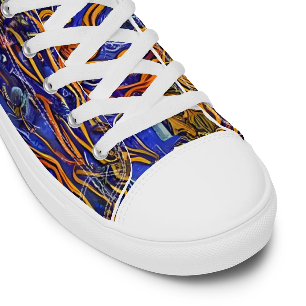 Mantegna Swirl on Men's High Top Canvas Shoes — Product details