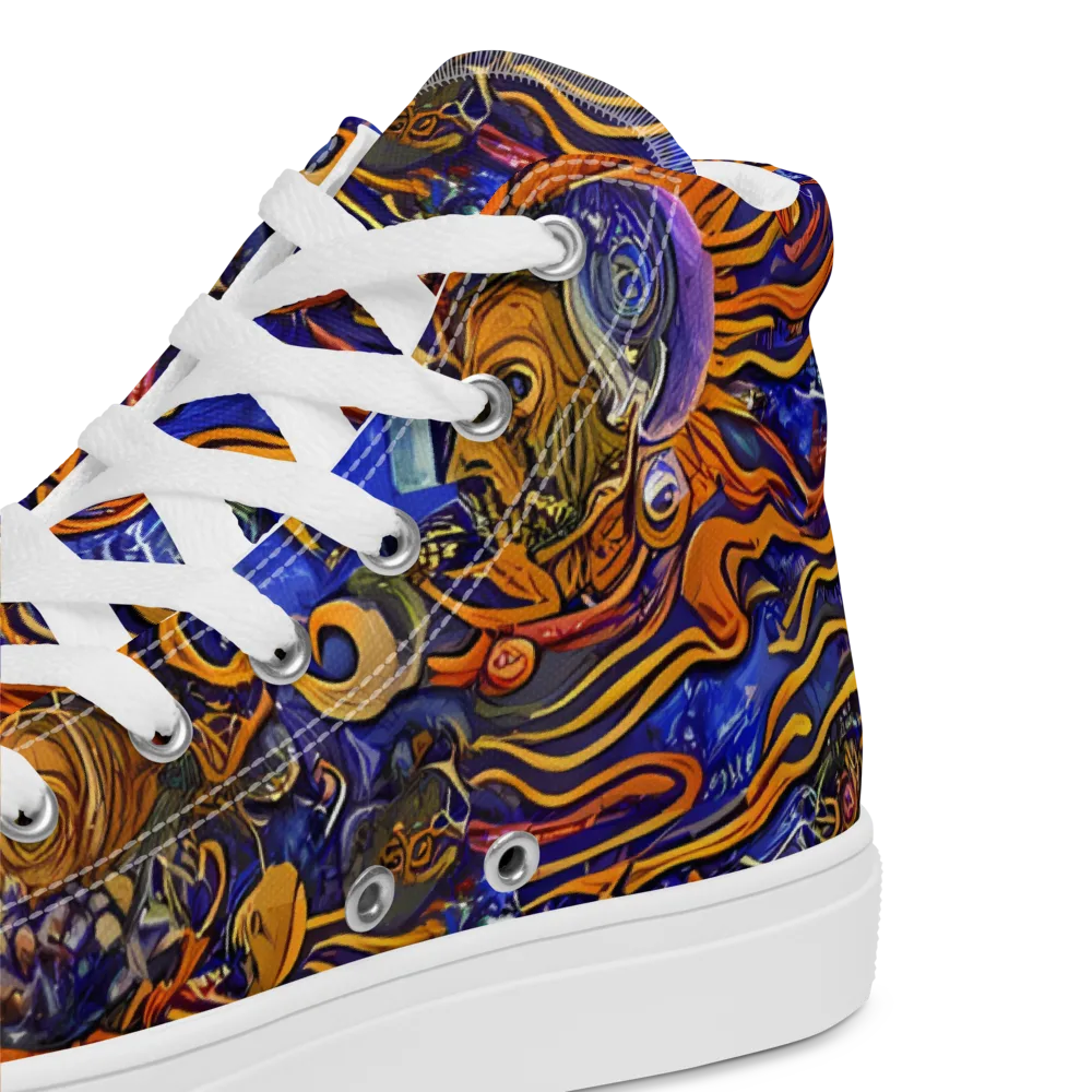 Mantegna Swirl on Men's High Top Canvas Shoes — Product details 2