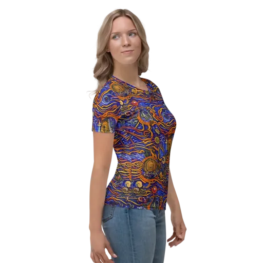 Mantegna Swirl on a Women's Crew Neck T-Shirt