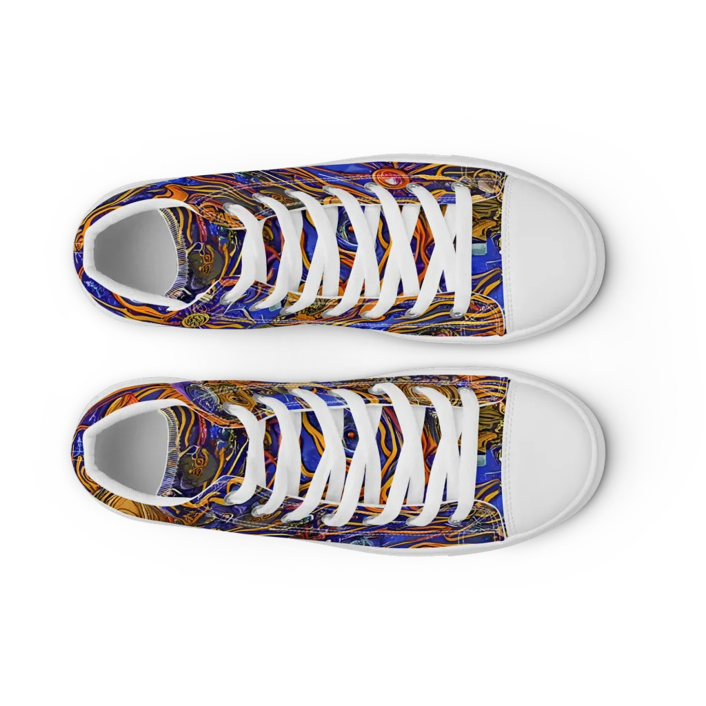 Mantegna Swirl on Women's High Top Canvas Shoes — Front