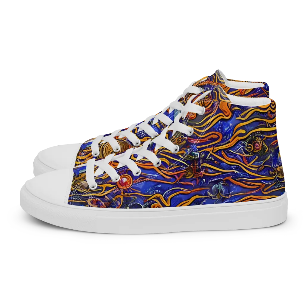 Mantegna Swirl on Women's High Top Canvas Shoes — Left