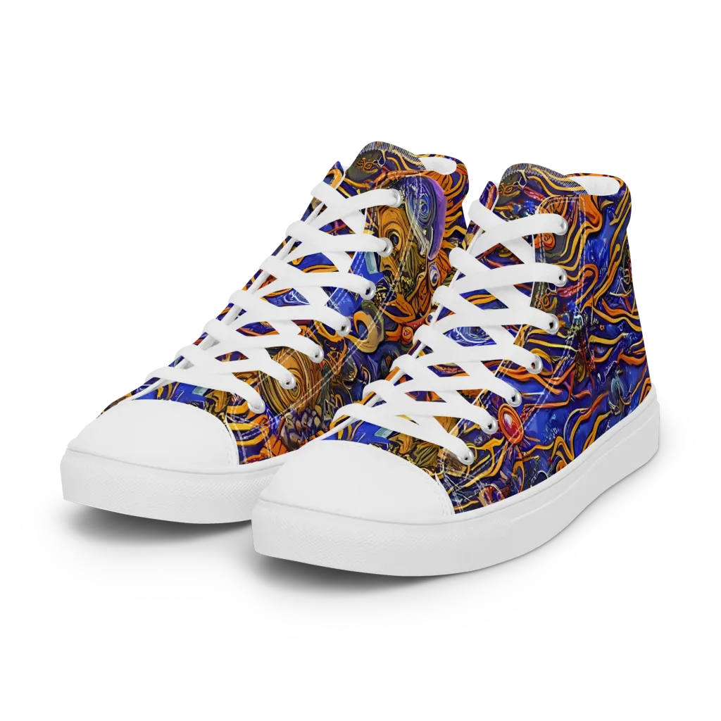 Mantegna Swirl on Women's High Top Canvas Shoes — Left Front