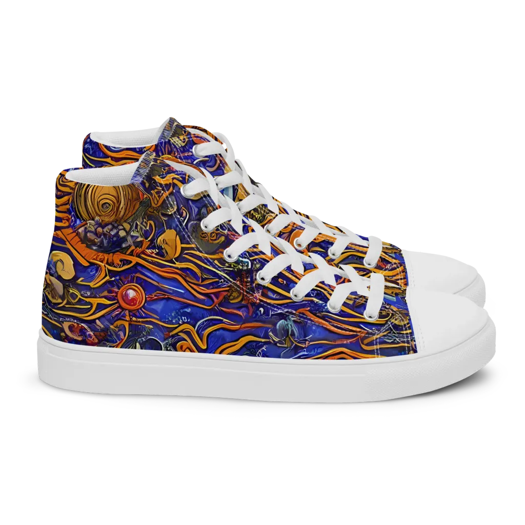 Mantegna Swirl on Women's High Top Canvas Shoes — Right