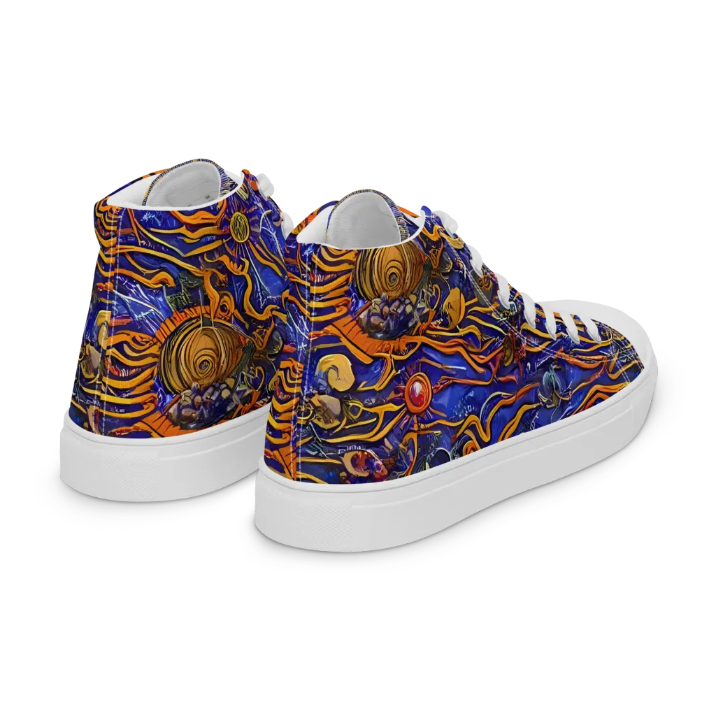 Mantegna Swirl on Women's High Top Canvas Shoes — Right Back