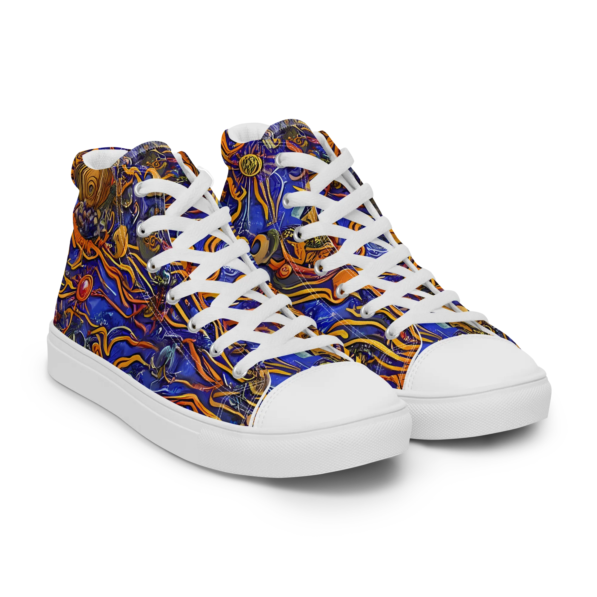 Mantegna Swirl on Women's High Top Canvas Shoes — Right Front