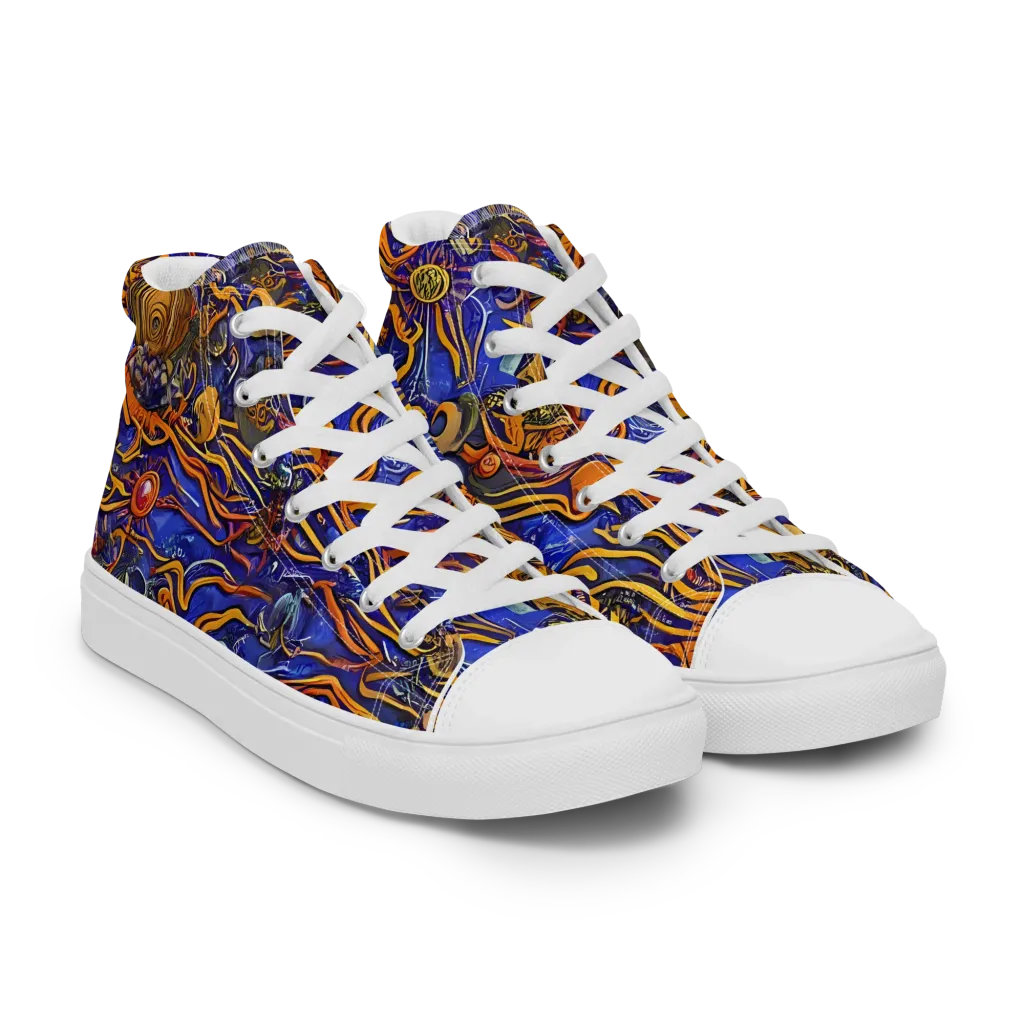 Mantegna Swirl on Women's High Top Canvas Shoes — Right Front