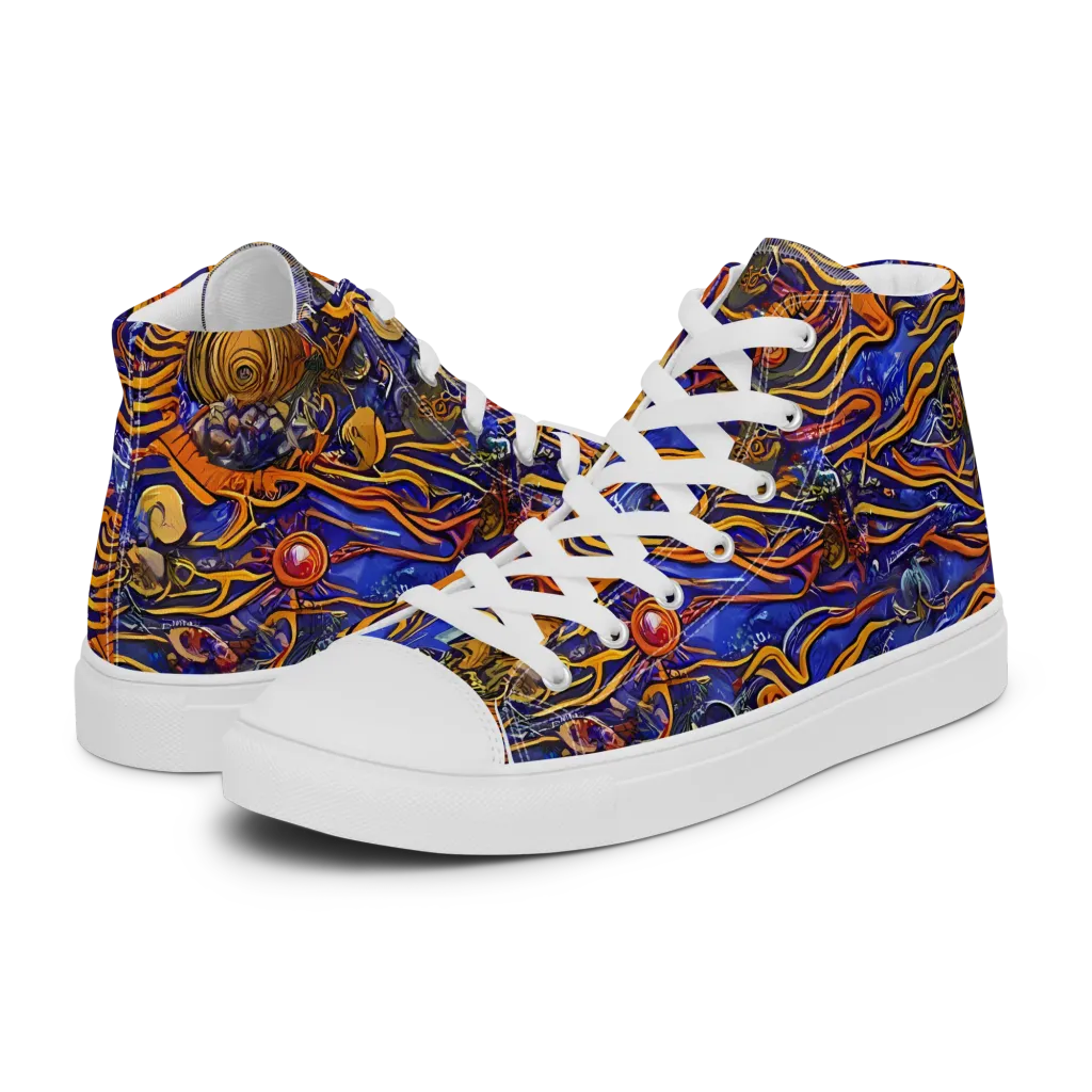 Mantegna Swirl on Women's High Top Canvas Shoes — Left