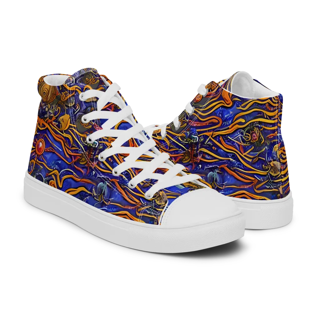 Mantegna Swirl on Women's High Top Canvas Shoes — Right