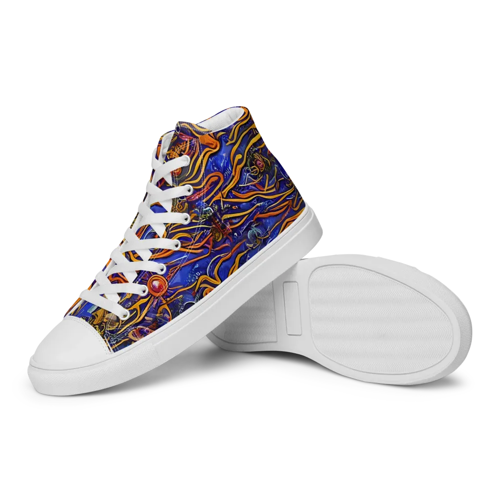 Mantegna Swirl on Women's High Top Canvas Shoes — Left