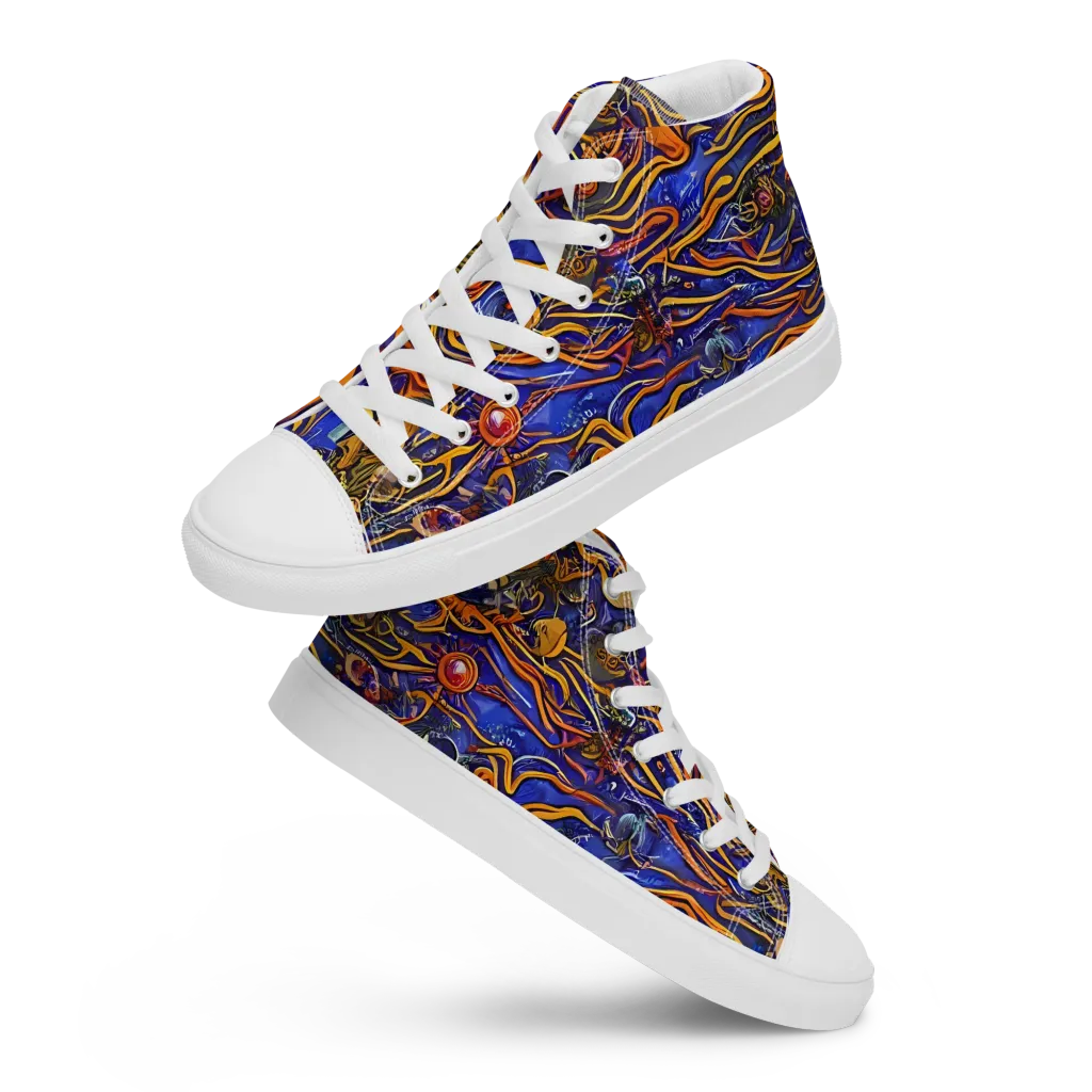 Mantegna Swirl on Women's High Top Canvas Shoes — Front