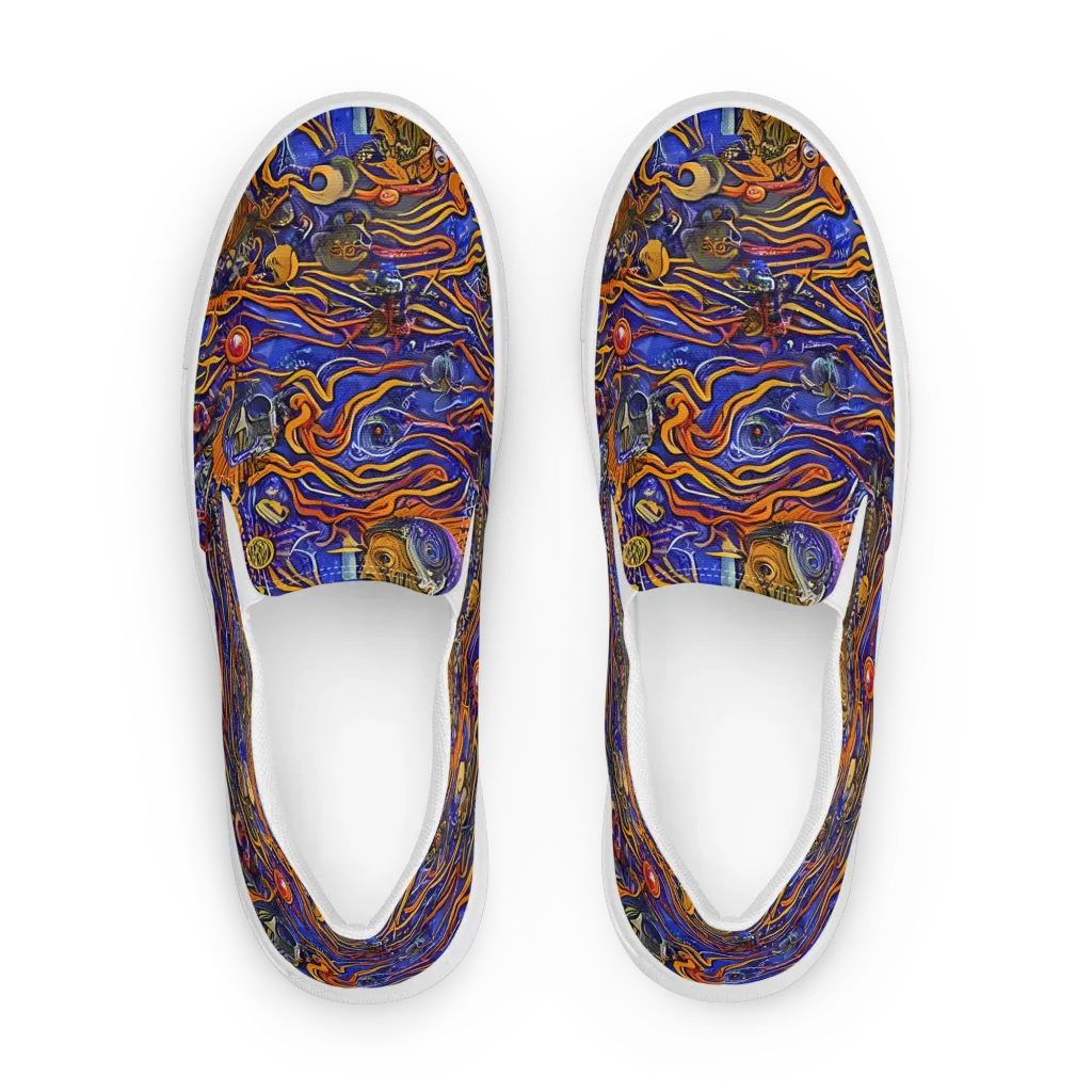 Mantegna Swirl on Men's Slip-On Canvas Shoes — Front