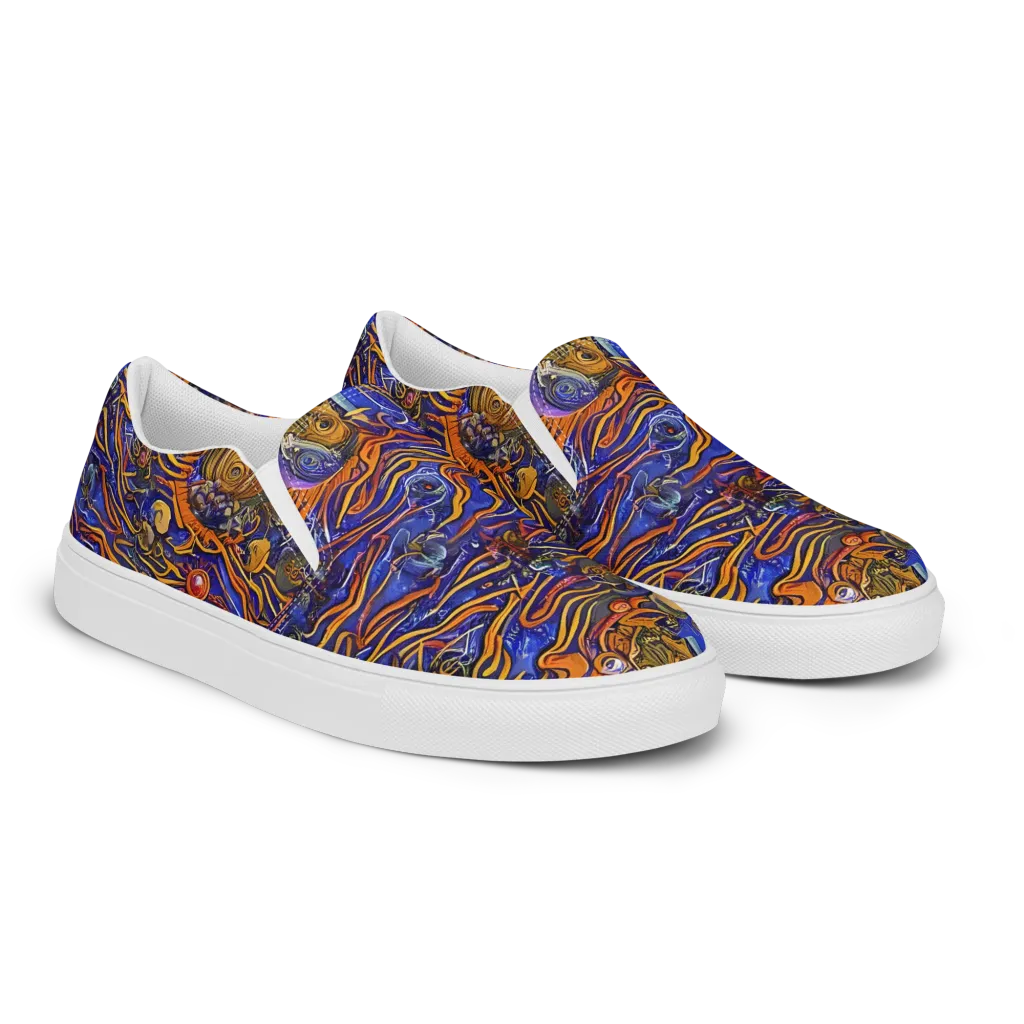 Mantegna Swirl on Men's Slip-On Canvas Shoes — Right Front
