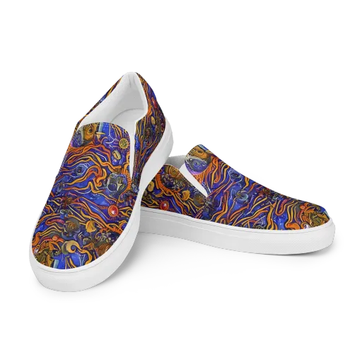 Mantegna Swirl on a Men's Slip-On Canvas Shoes