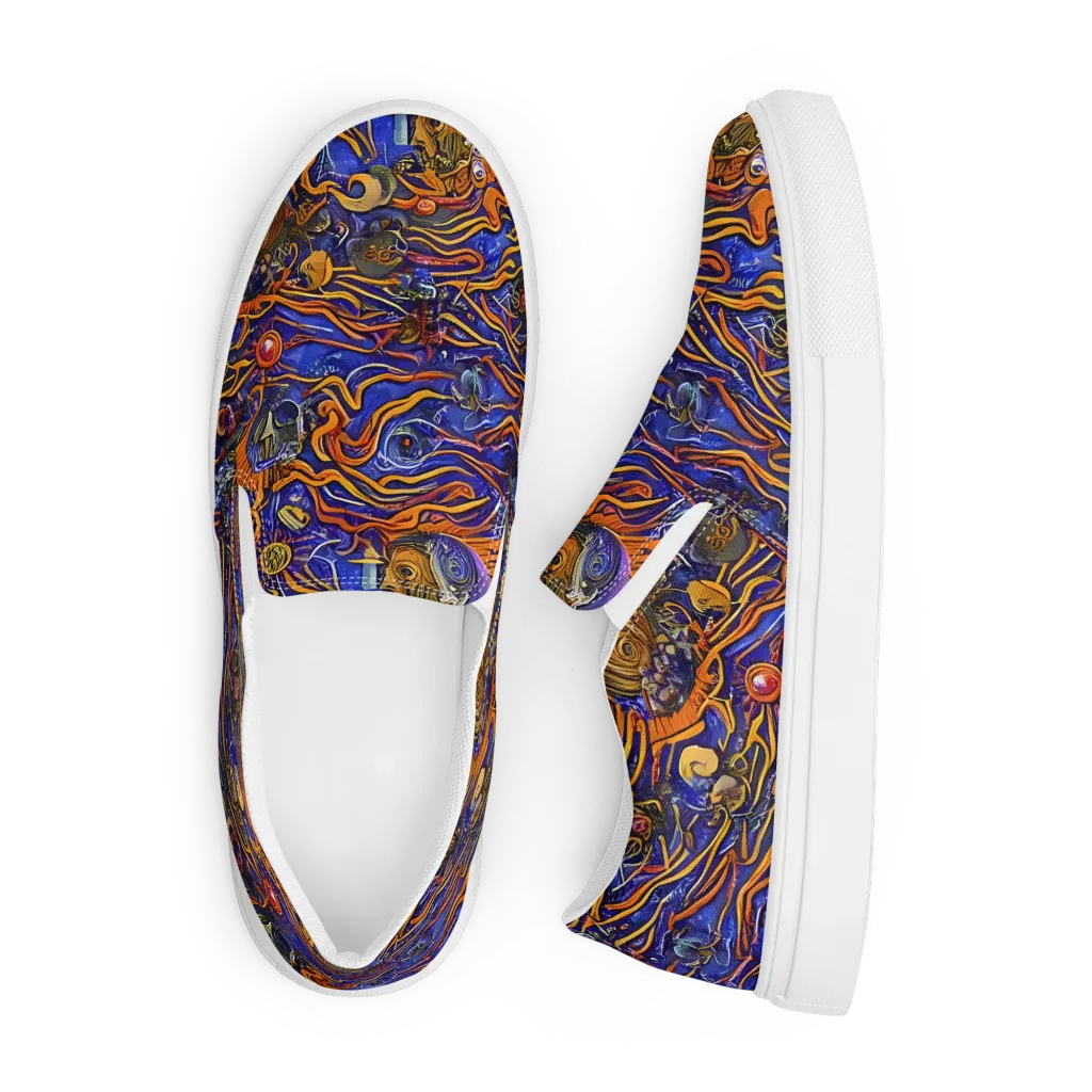 Mantegna Swirl on Men's Slip-On Canvas Shoes — Front