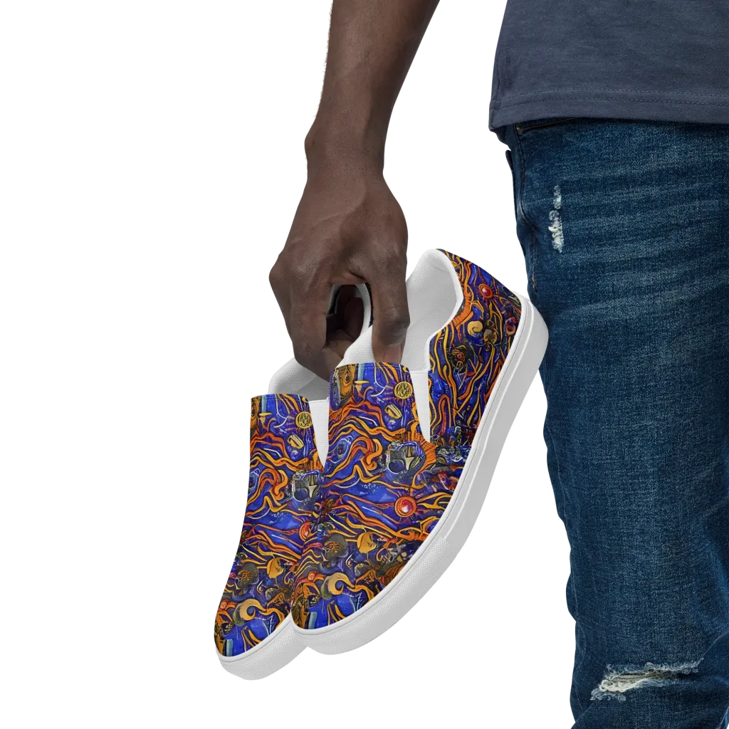 Mantegna Swirl on Men's Slip-On Canvas Shoes — Left Front