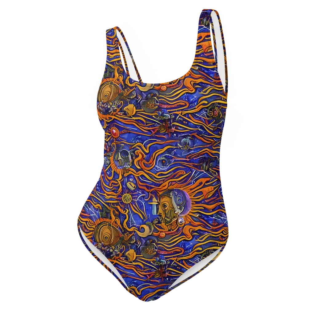 Mantegna Swirl on One-Piece Swimsuit — Front