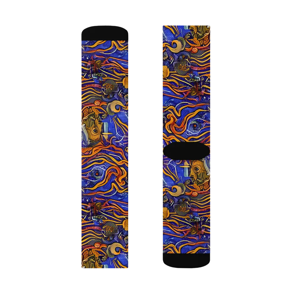 Mantegna Swirl on Socks — Left Sock