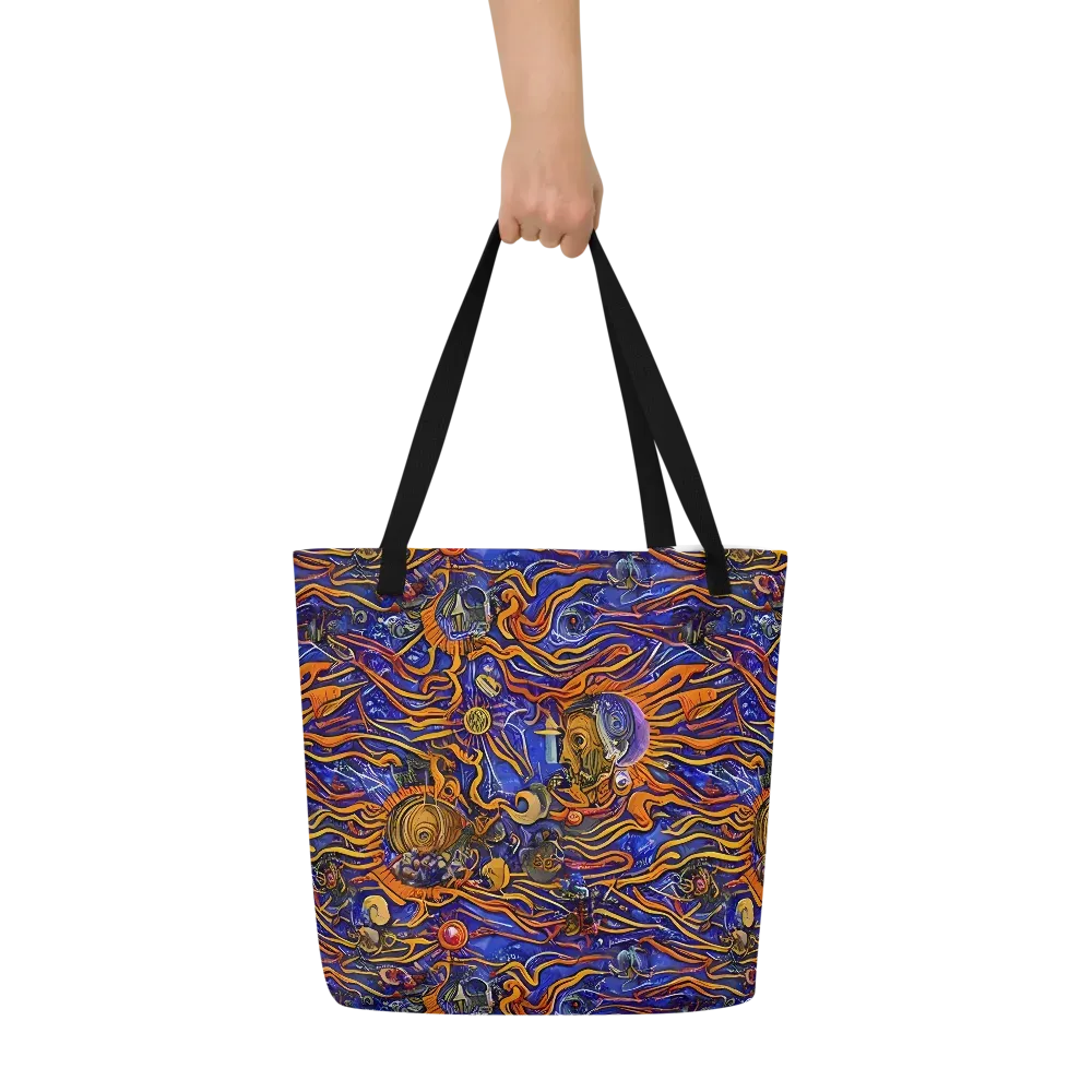 Mantegna Swirl on Large Tote Bag W/ Pocket — Front