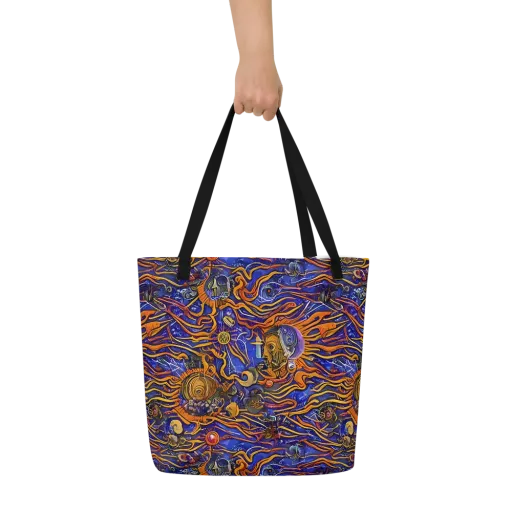 Mantegna Swirl on a Large Tote Bag W/ Pocket