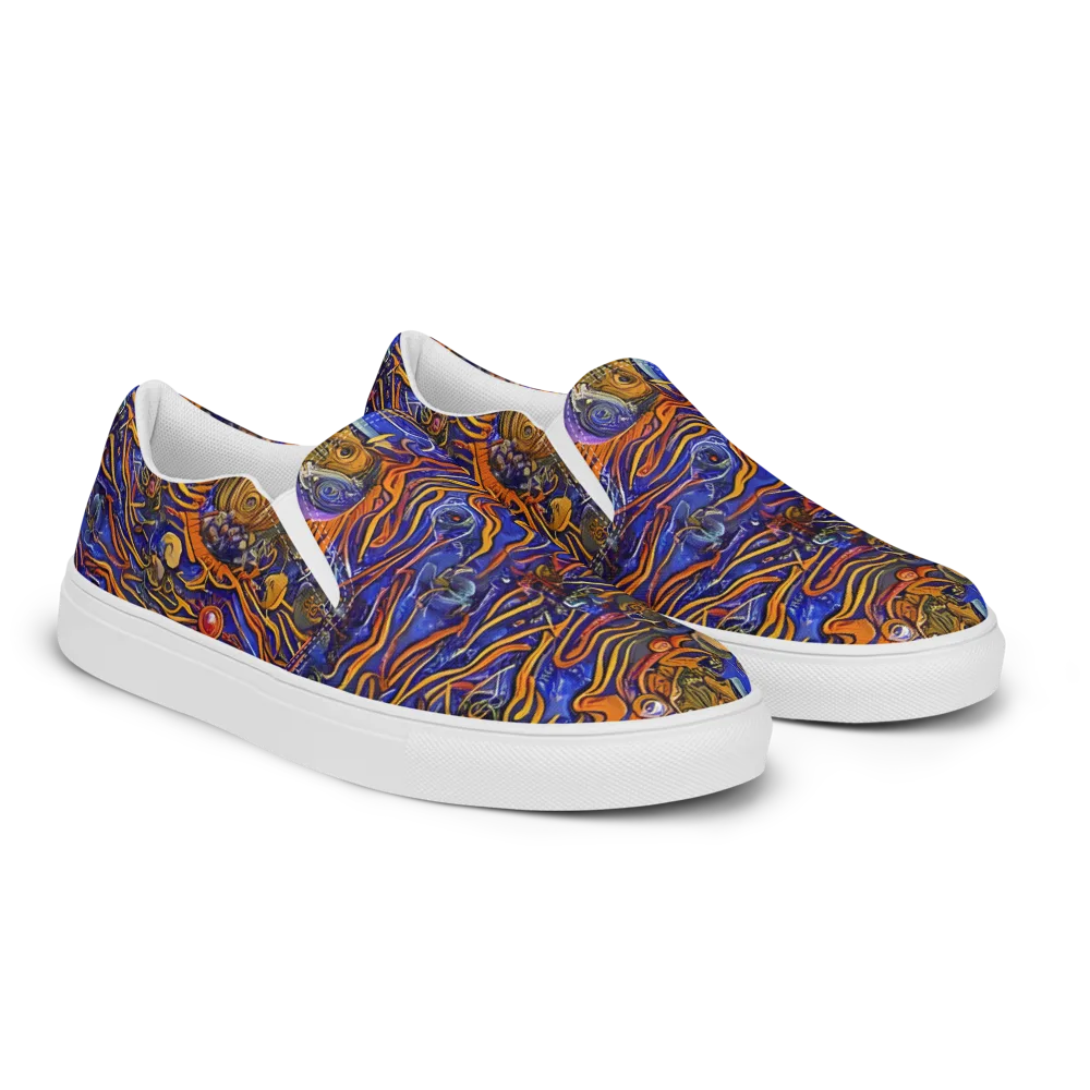 Mantegna Swirl on Women's Slip-On Canvas Shoes — Right Front
