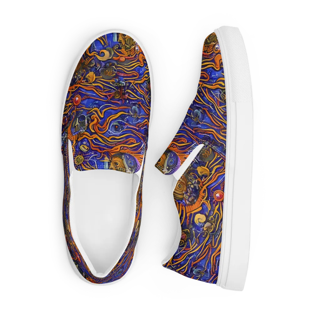 Mantegna Swirl on Women's Slip-On Canvas Shoes — Front
