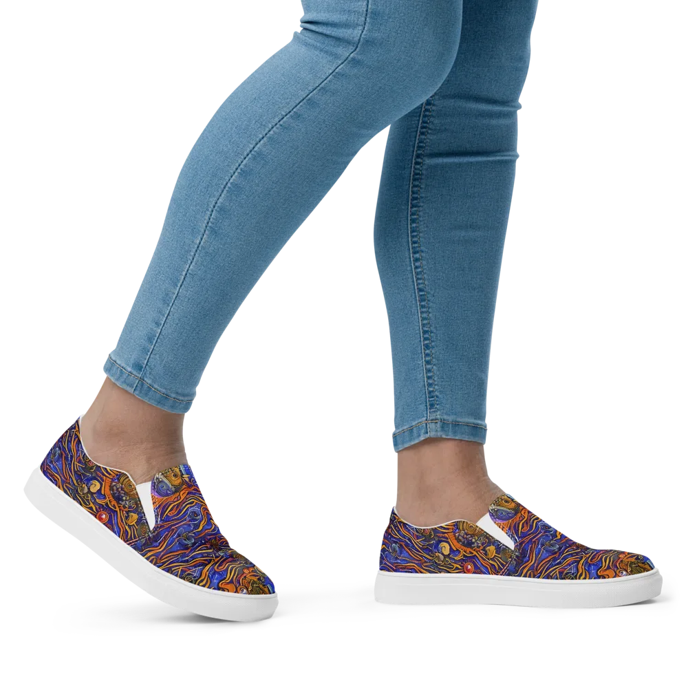Mantegna Swirl on Women's Slip-On Canvas Shoes — Right