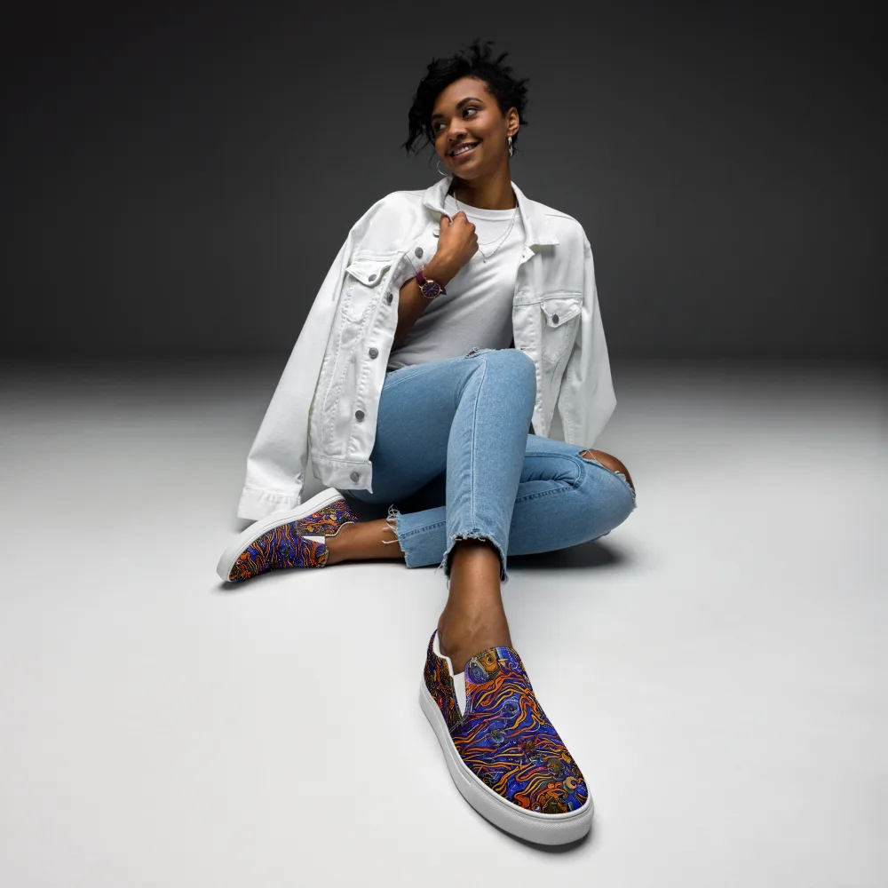 Mantegna Swirl on Women's Slip-On Canvas Shoes — Front