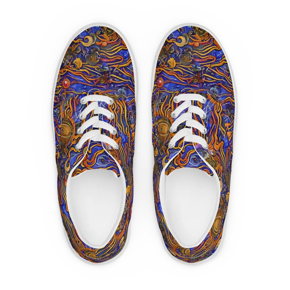 Mantegna Swirl on Men's Lace-Up Canvas Shoes — Front