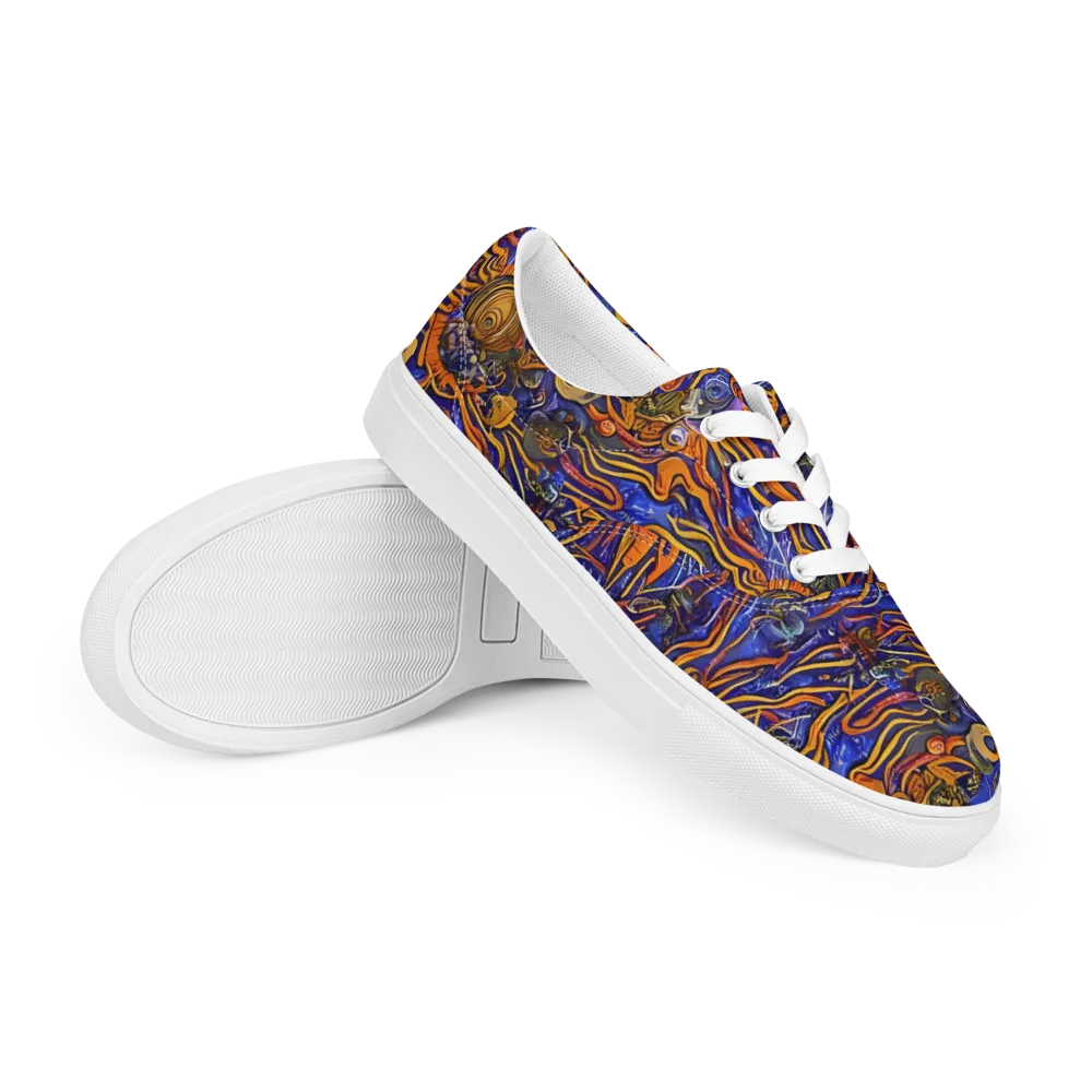 Mantegna Swirl on Men's Lace-Up Canvas Shoes — Right Front