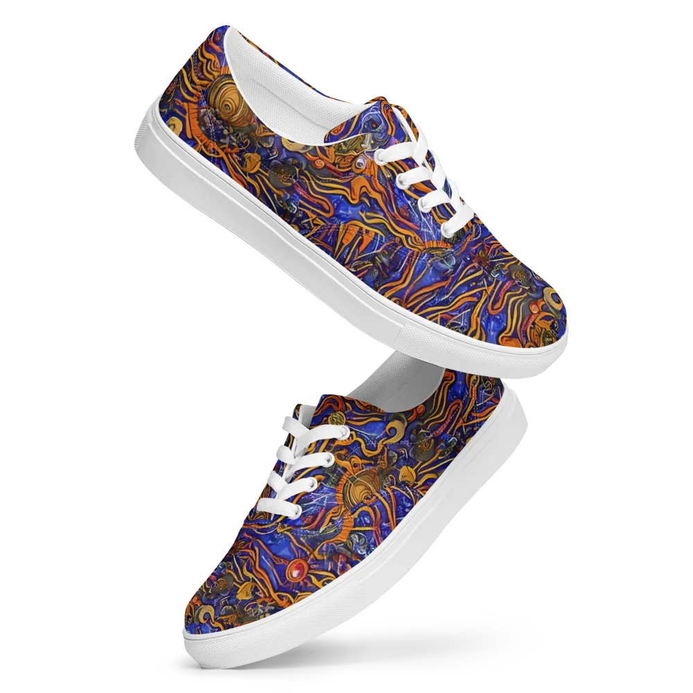 Mantegna Swirl on Men's Lace-Up Canvas Shoes — Front
