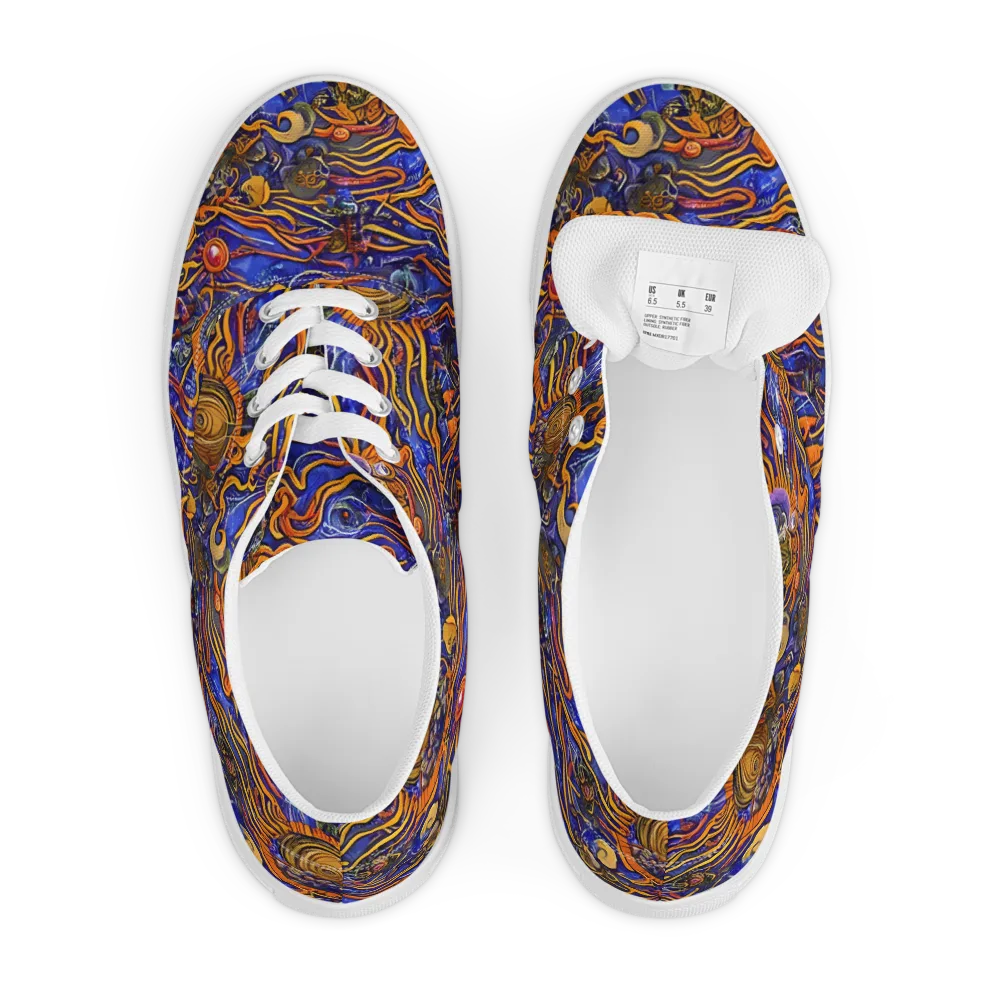 Mantegna Swirl on Men's Lace-Up Canvas Shoes — Front