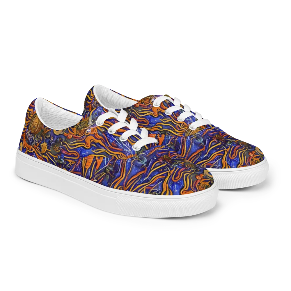 Mantegna Swirl on Men's Lace-Up Canvas Shoes — Right Front