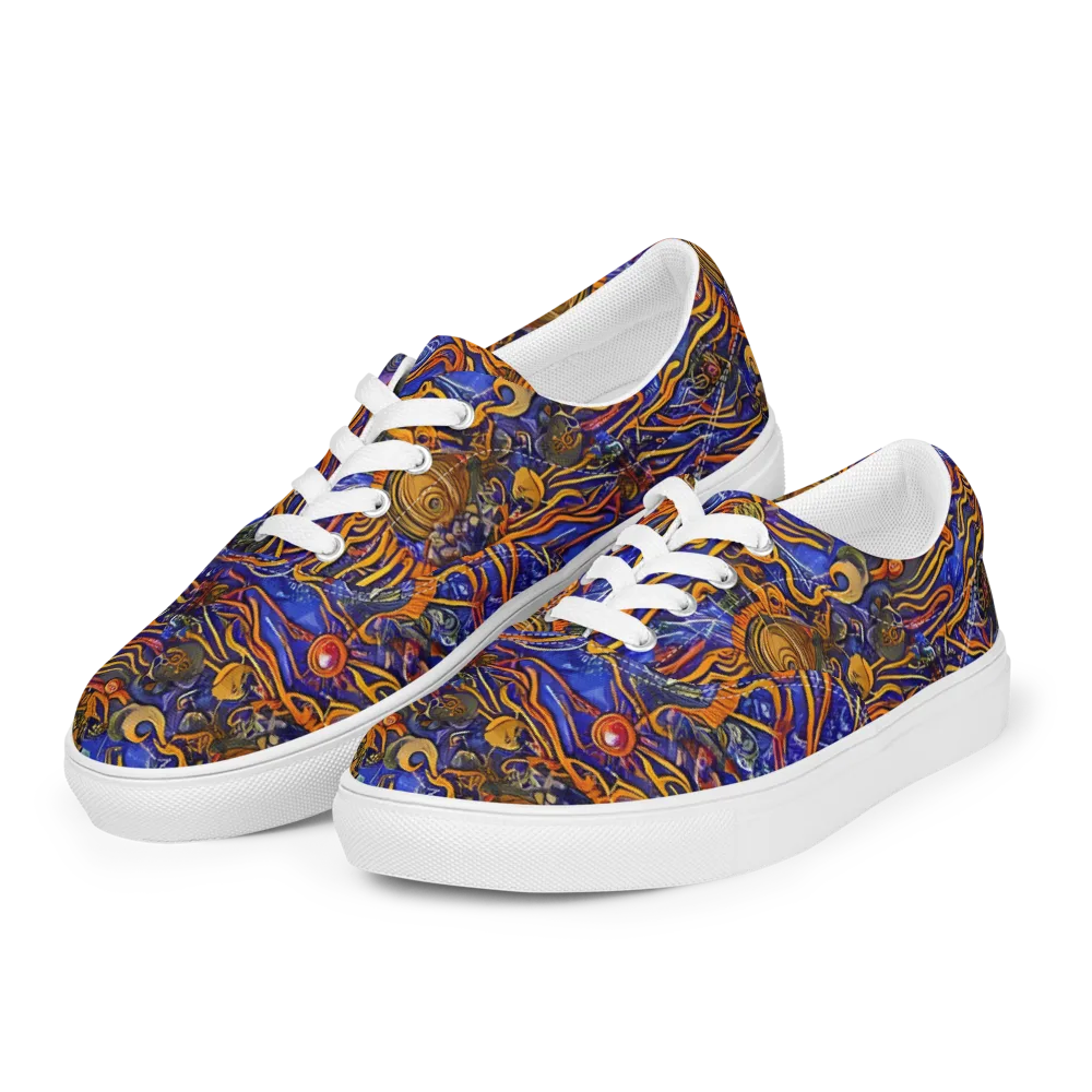 Mantegna Swirl on Men's Lace-Up Canvas Shoes — Left Front