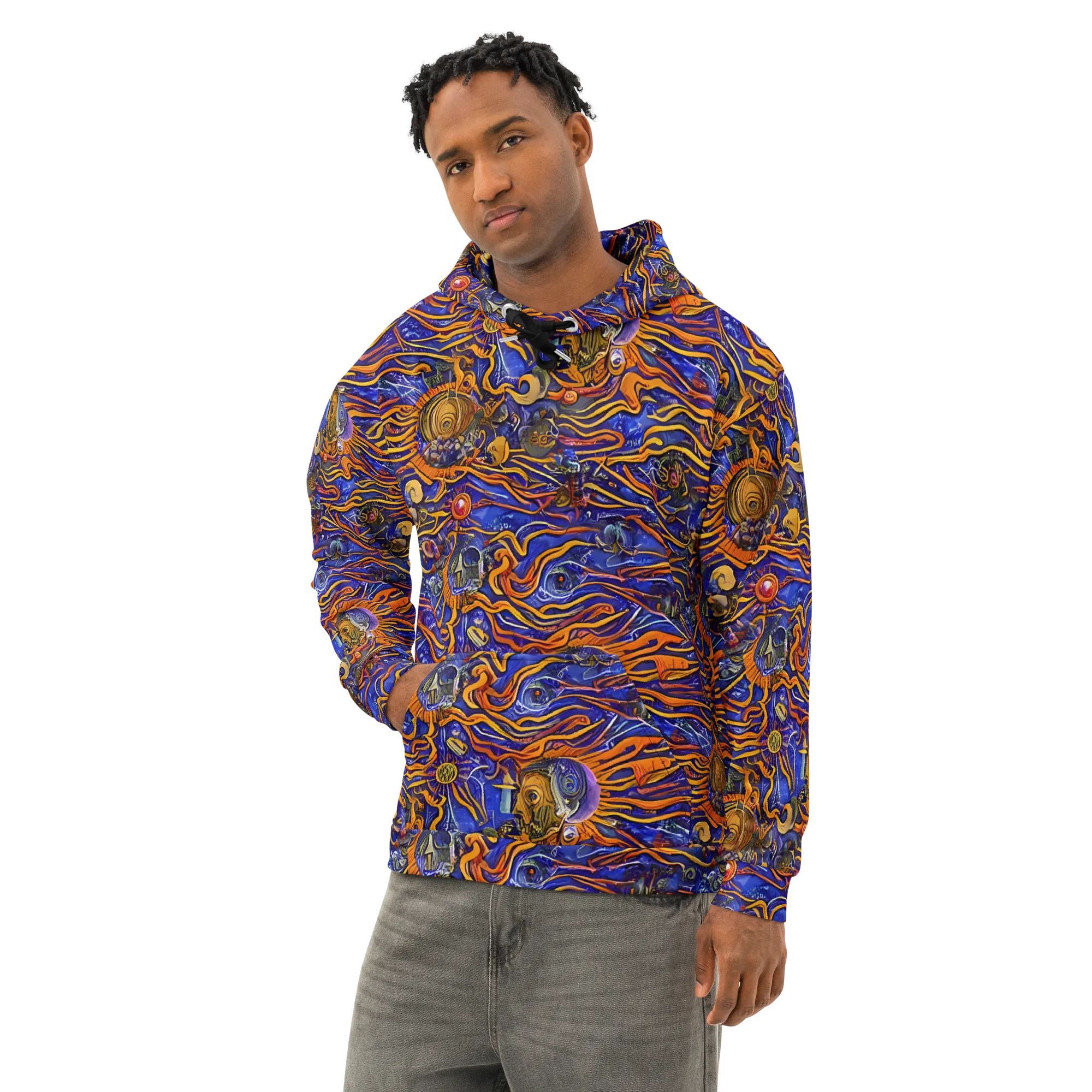 Mantegna Swirl on Cotton Hoodie — Left Front