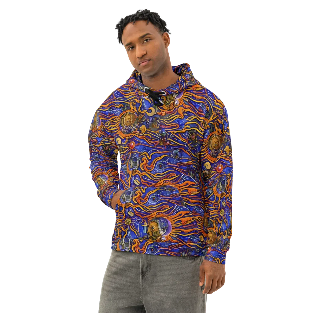 Mantegna Swirl on Cotton Hoodie — Left Front