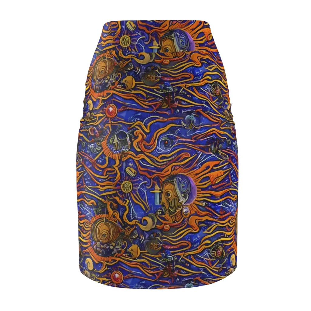 Mantegna Swirl on Pencil Skirt — Back