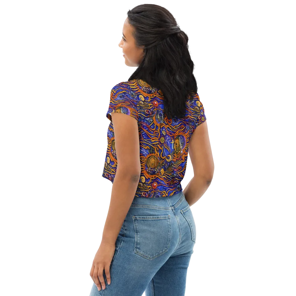 Mantegna Swirl on Crop Tee — Left Back