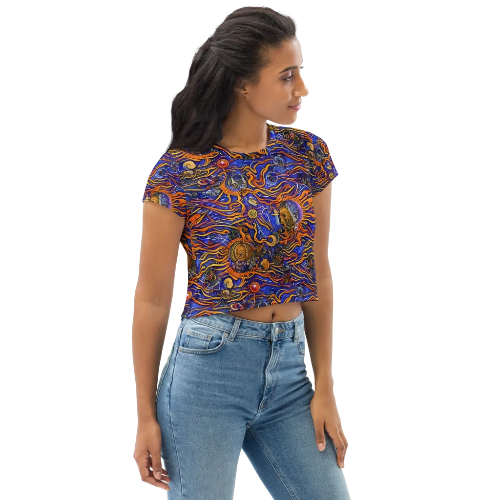 Mantegna Swirl on Crop Tee — Right Front