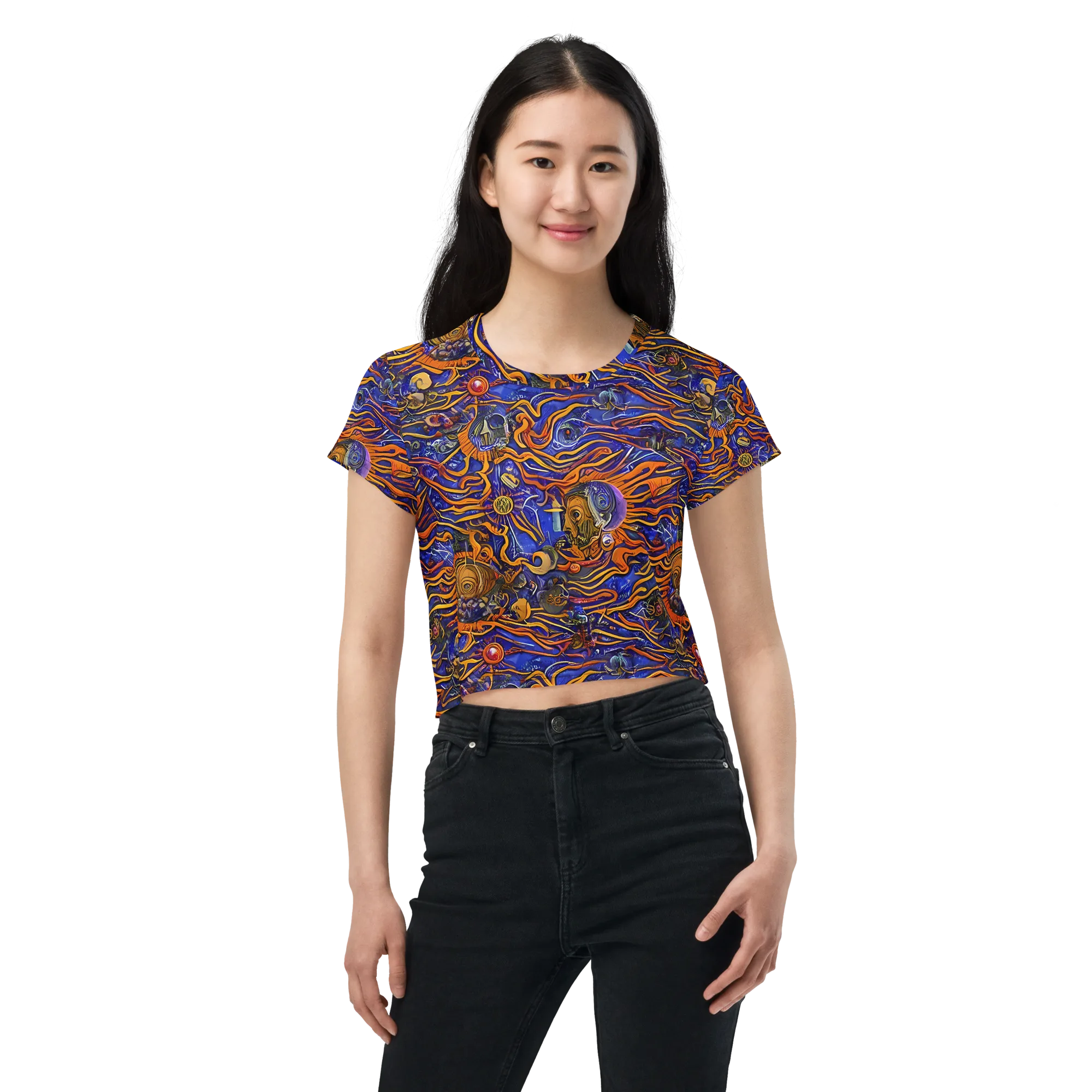 Mantegna Swirl on Crop Tee — Front