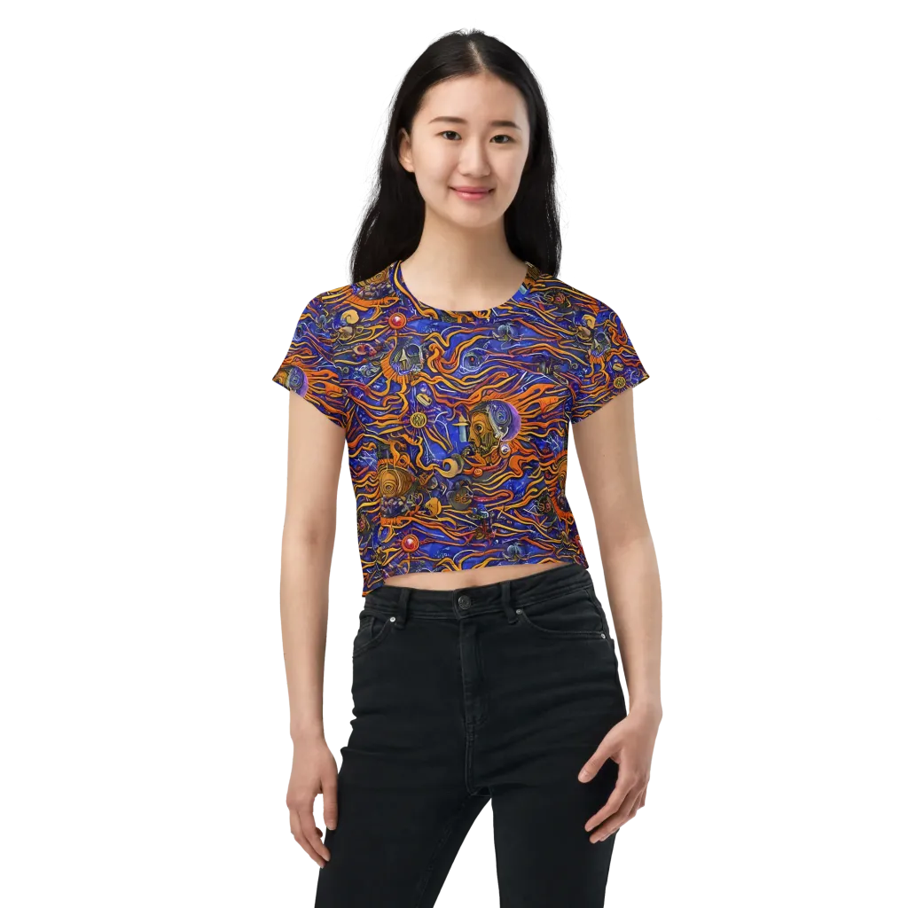 Mantegna Swirl on Crop Tee — Front
