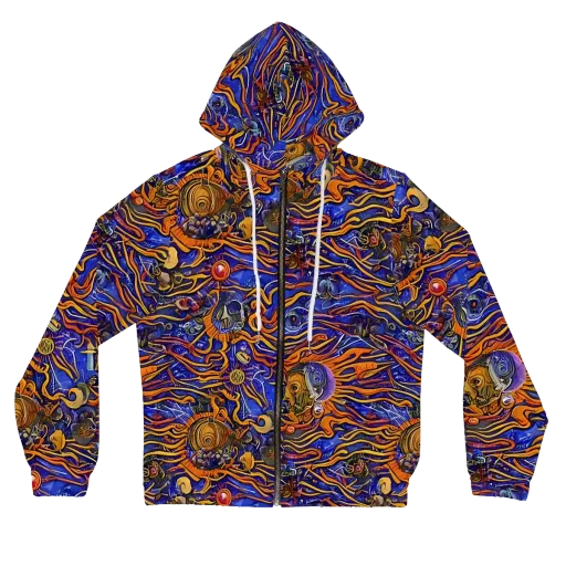 Mantegna Swirl on a Women's Full-Zip Hoodie