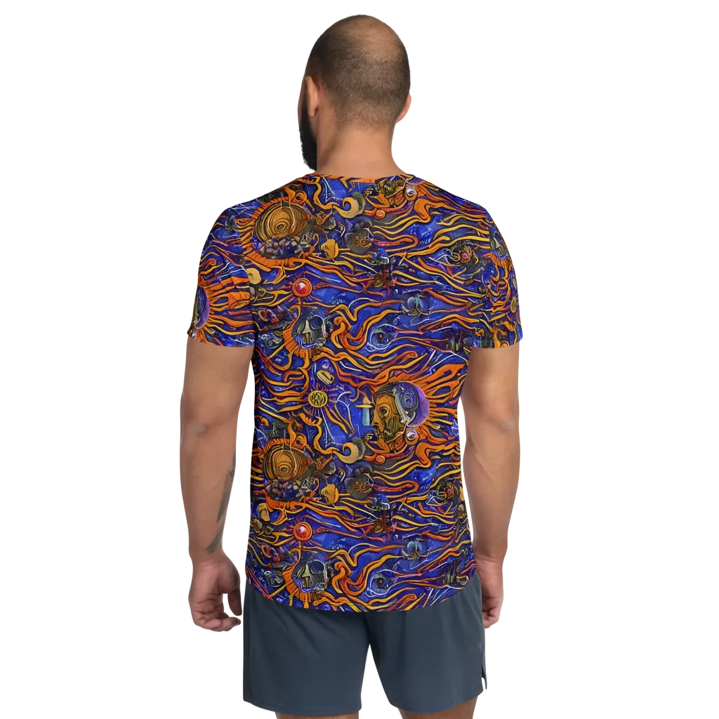 Mantegna Swirl on Men's Athletic T-Shirt — Back