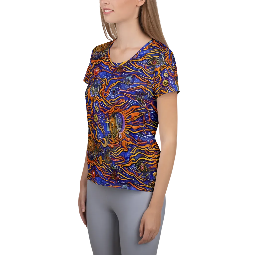 Mantegna Swirl on Women's Athletic T-Shirt — Left