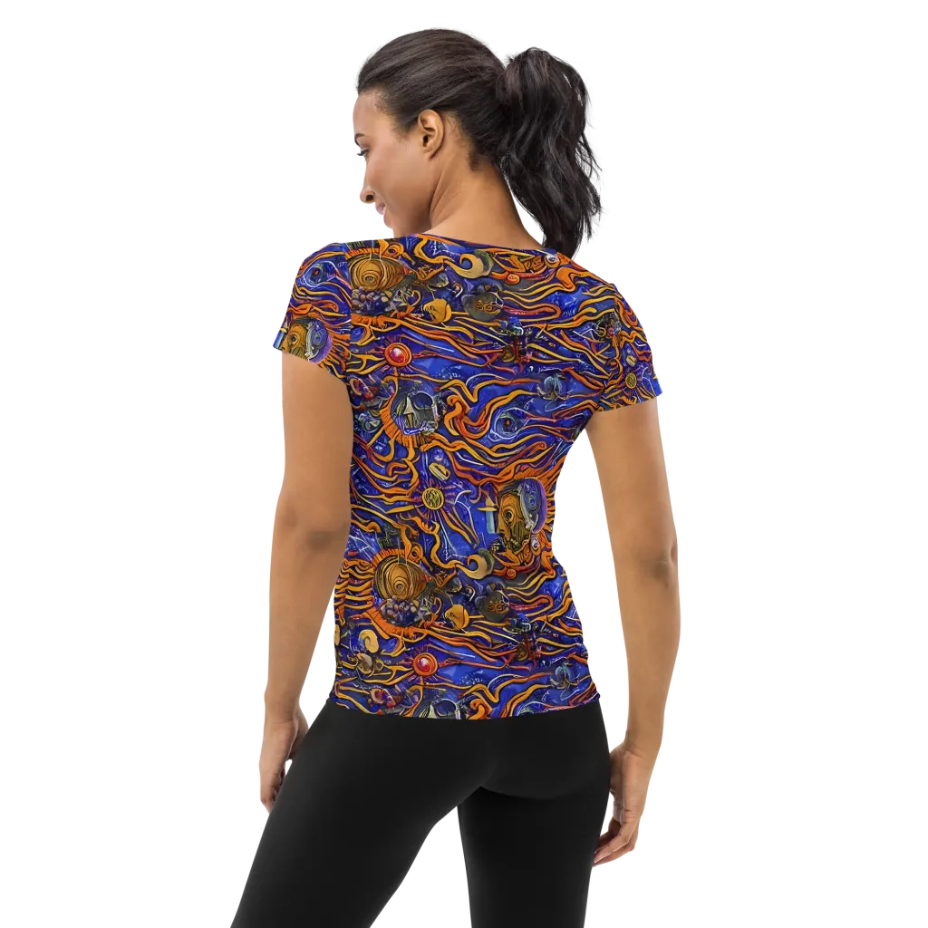 Mantegna Swirl on Women's Athletic T-Shirt — Back