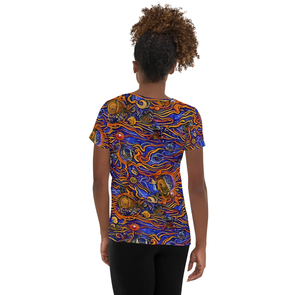 Mantegna Swirl on Women's Athletic T-Shirt — Back