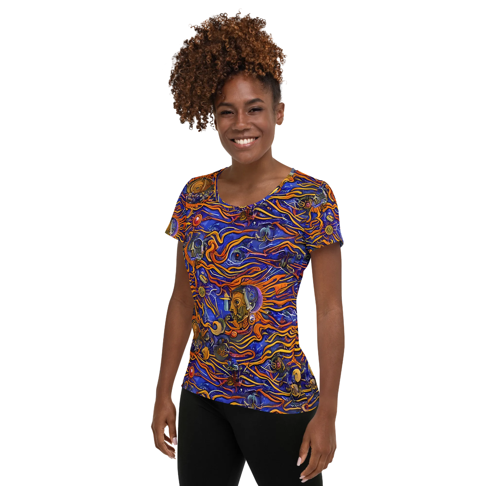 Mantegna Swirl on Women's Athletic T-Shirt — Left