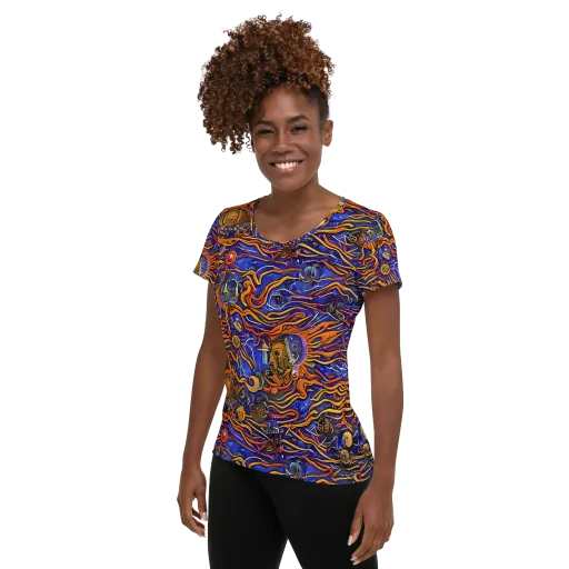 Mantegna Swirl on a Women's Athletic T-Shirt