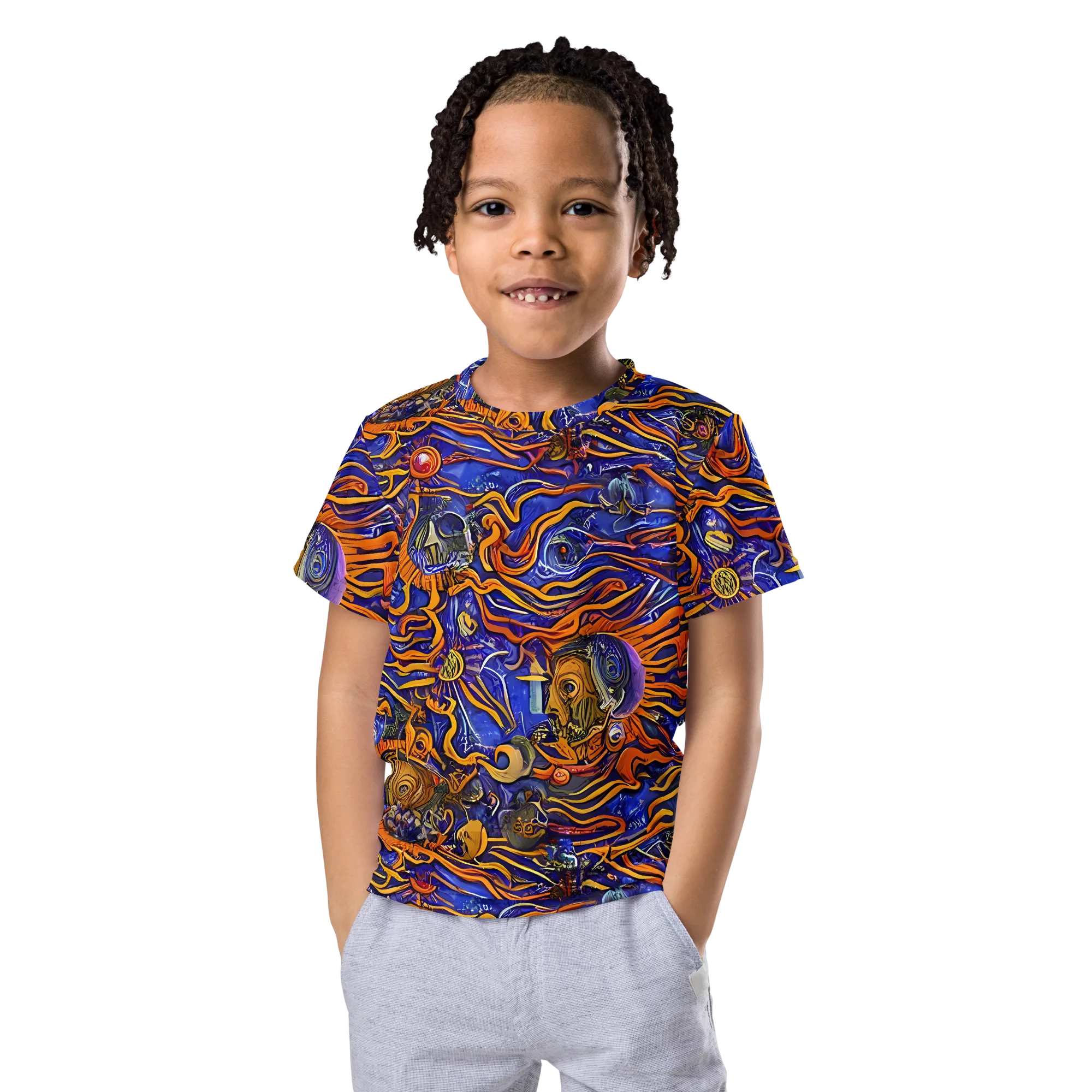 Mantegna Swirl on Kids Crew Neck T-Shirt — Front